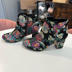 J. Renee heeled boot | vibrant and colorful pattern